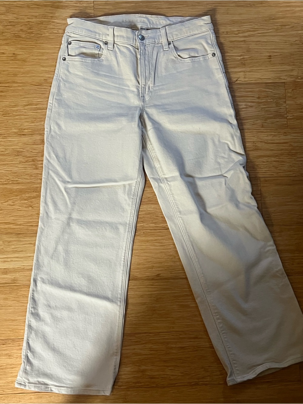 American Eagle Outfitters White Wide-Leg Jeans